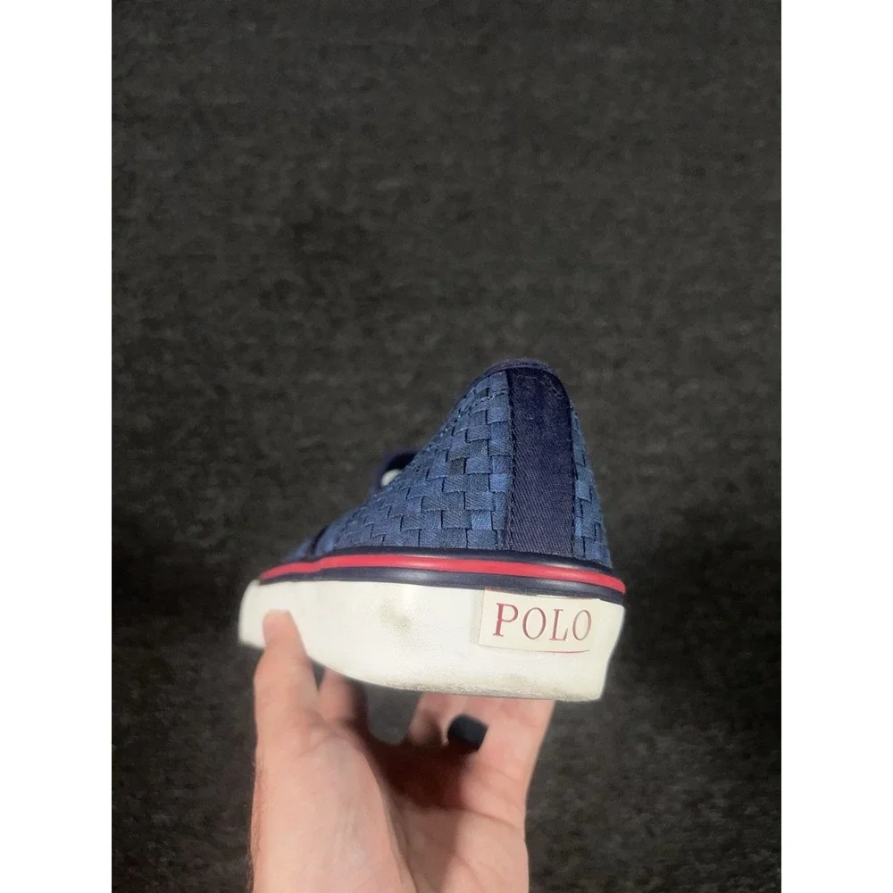 Polo Ralph Lauren Mytton Woven Canvas Shoes Men's 14D Blue Preppy Slip On